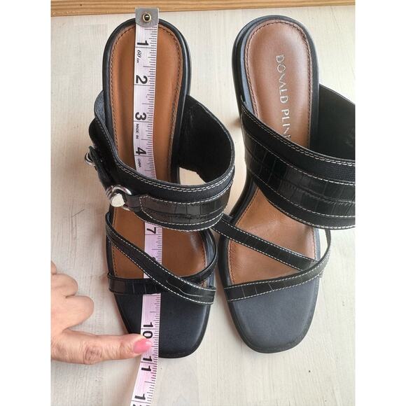 Donald Pliner black buckled retro ERICA slide sandal  size 10 - Picture 10 of 15